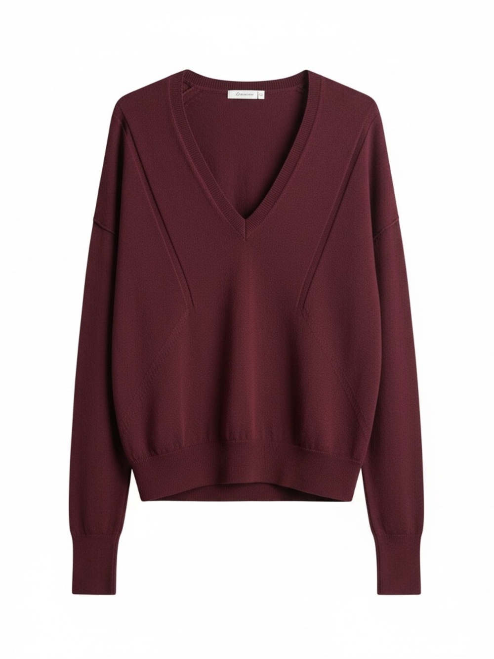 rag & bone Burgundy V-Neck 100% Extra Fine Merino Wool Sweater. Size medium